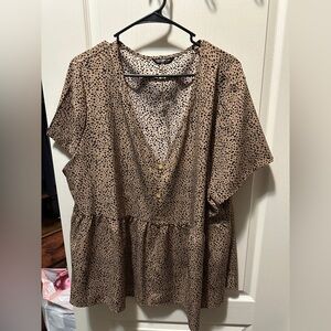 SHEIN Brown Speckled Blouse
